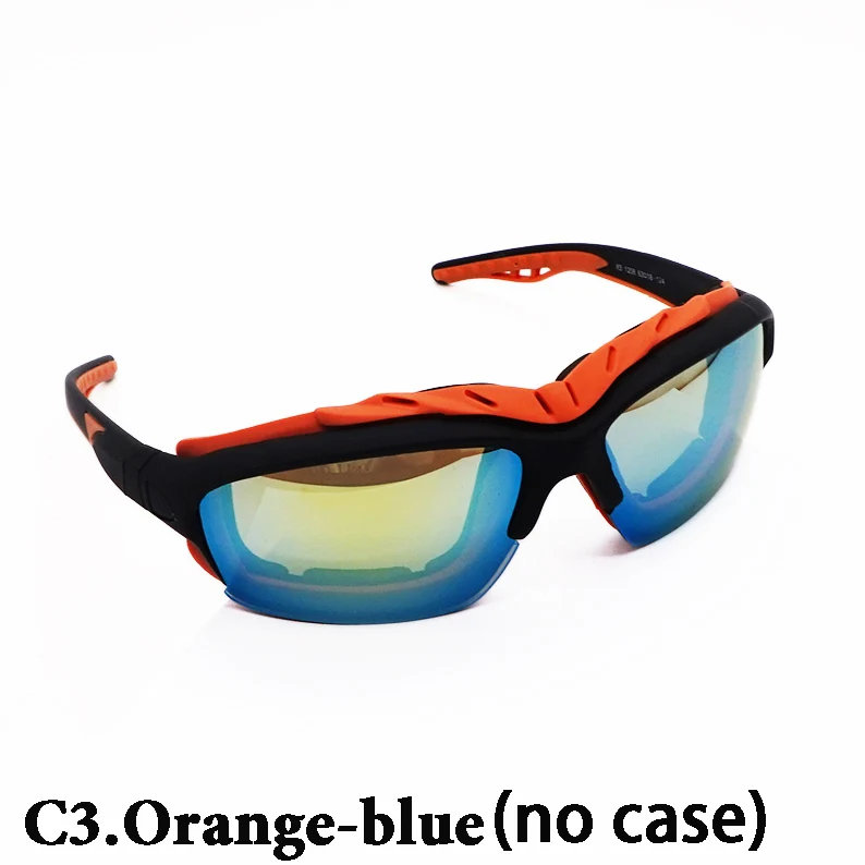 Orange no Case Новые профессиональные лыжные очки, очки для сноуборда, лыжные очки, уличные спортивные солнцезащитные очки, HD противотуманные очки для верховой езды, UV400 - Цвет: Orange no Case