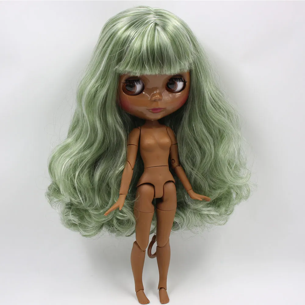 A nude doll ICY Nude Blyth изготовленная на заказ кукла № BL4299/136 зеленая смесь белых волос 1/6 bjd, pullip, licca, jerryberry - Цвет: A nude doll