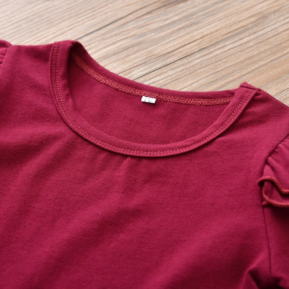 Комплект одежды из 3 предметов для маленьких девочек Топы с короткими рукавами и