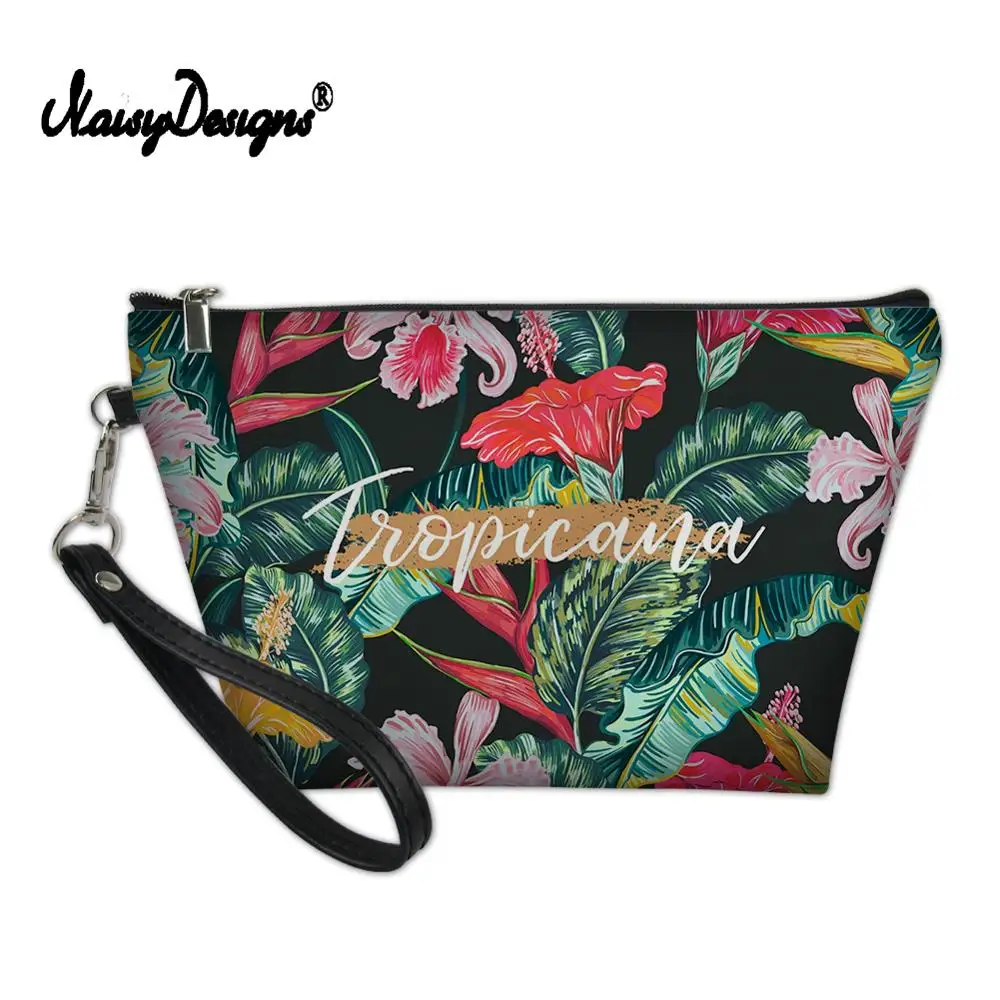Косметичка для девочек летний тропический рисунок Женский Органайзер на молнии