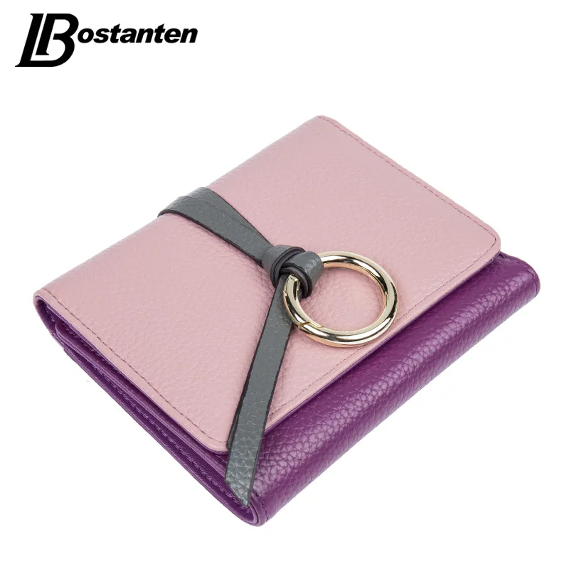 Новинка короткие женские кошельки натуральная кожа со вставками модные цена в