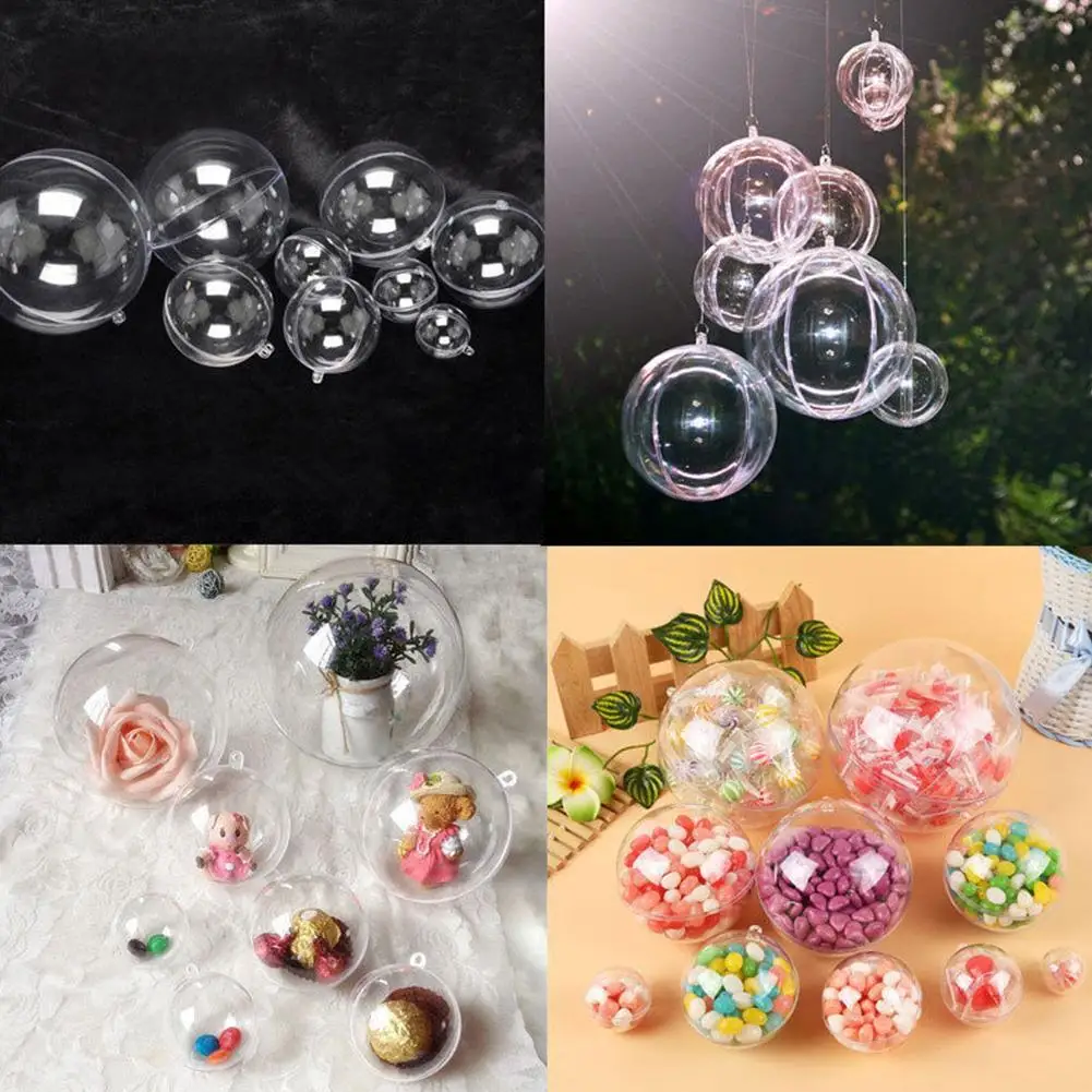 

Christmas Tress Decorations Ball Transparent Open Plastic Clear Bauble Ornament Gift Present Box exquisite Decoration