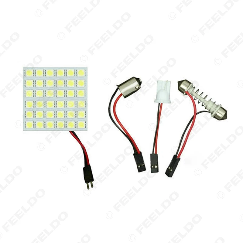 FEELDO 1 шт. белый автомобиль 36SMD 5050 LED свет с T10/BA9S/переходник для фестона Купол лампы