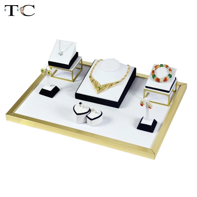 Витрины для ювелирных изделий из нержавеющей стали с белым кольцом