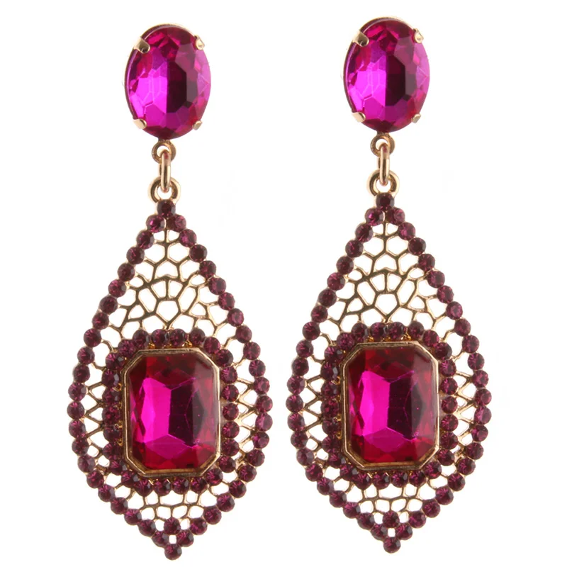 Серьги подвески NeeFu WoFu стразы с кристаллами большие серьги ананасом длинные из