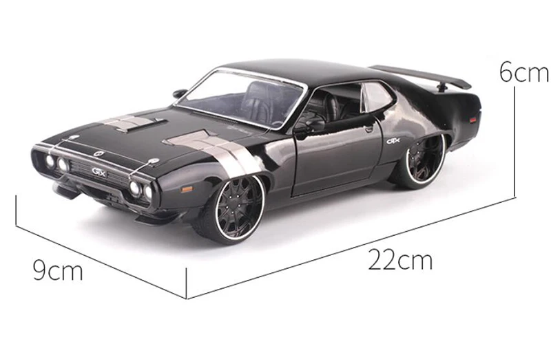 22 см 1:24 Масштаб металлический сплав 1972 DOM'S PLYMOUTH GTX скоростной гоночный автомобиль модель литые автомобили игрушка F детская коллекция
