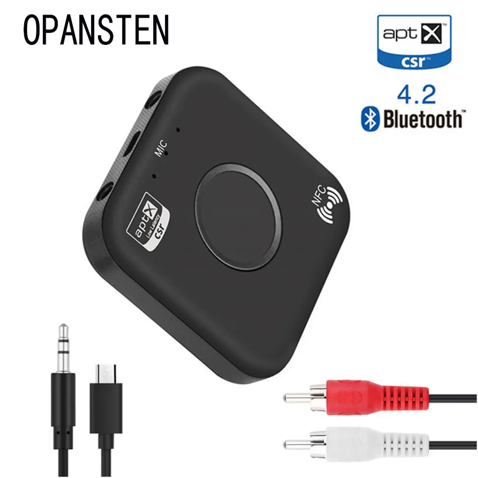 NFC aptX HiFi Bluetooth 4,2 приемник 3,5 мм AUX/2 RCA беспроводной аудио приемник для наушников динамик стерео автомобильный музыкальный адаптер