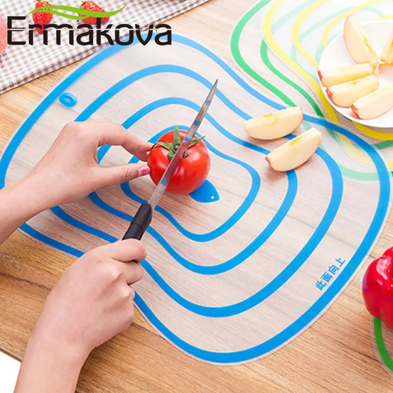 ERMAKOVA 4 Pcs/Lot Flexible Kitchen Plastic Chopping Block Cutting Board Breadboard Non-slip Frosted Antibacteria | Дом и сад