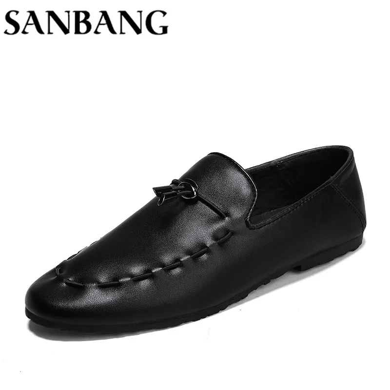 2018 Genuine Leather Men Loafers New Handmade Sewing Casual Shoes Moccasins Flat fashion slip on driving shoes | Обувь