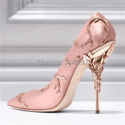 Lttl/модные взлетно-посадочной полосы 10 см Высокие каблуки Насосы листья насос