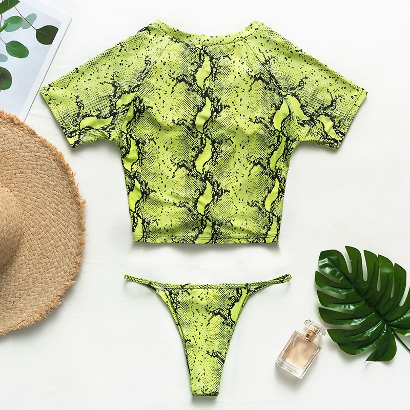 Bikinx, спортивный купальник для женщин, купальник, сексуальные стринги, бикини,, купальные костюмы, пуш-ап, купальник для женщин, Леопардовый, неоновый, зеленый, бикини для женщин