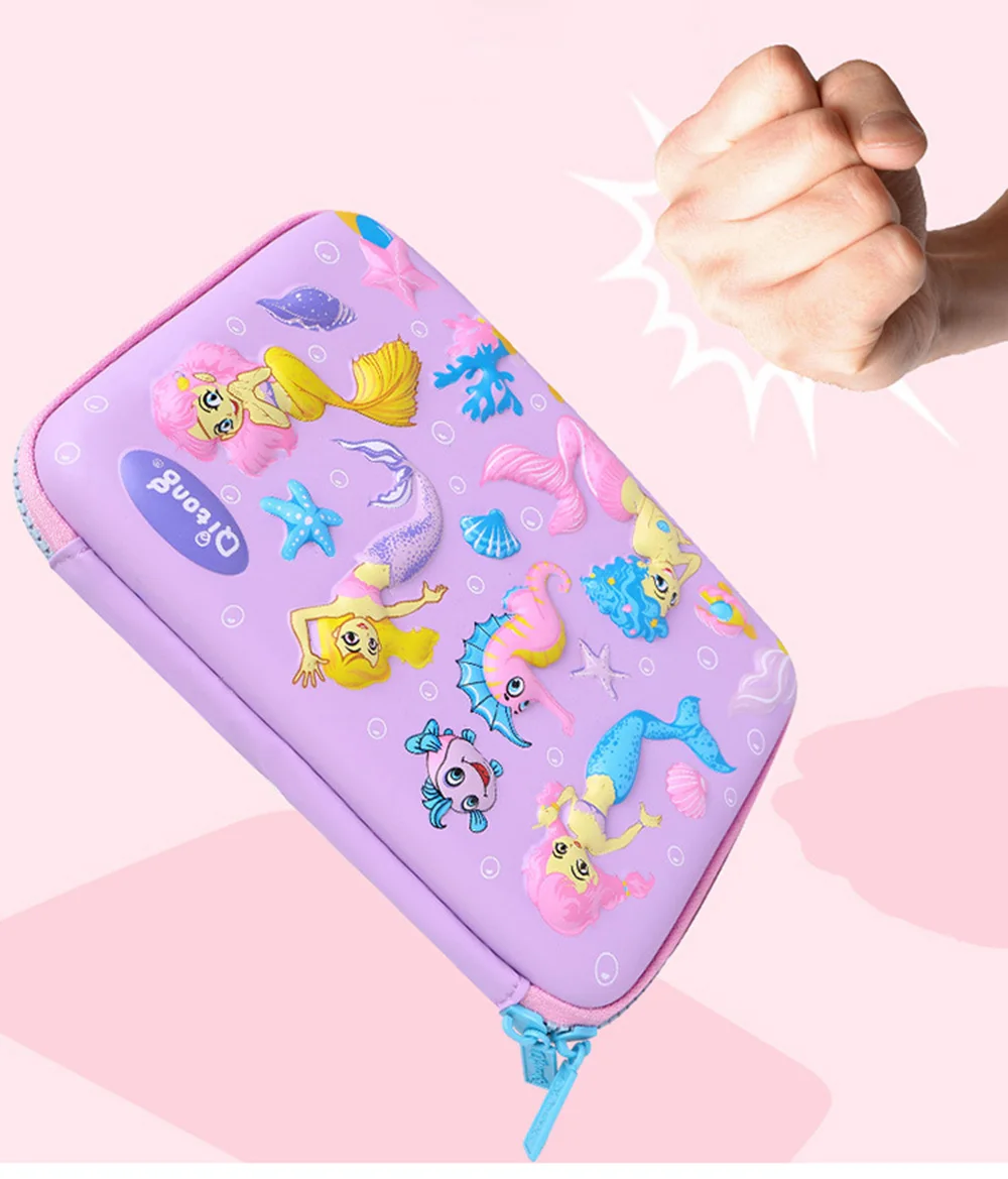 Kawaii 3D School Pencil Case for Girls Boys Penal Korean Pen Bag Cute EVA Large Makeup Pencilcase Pouch Stationery Box Penalties