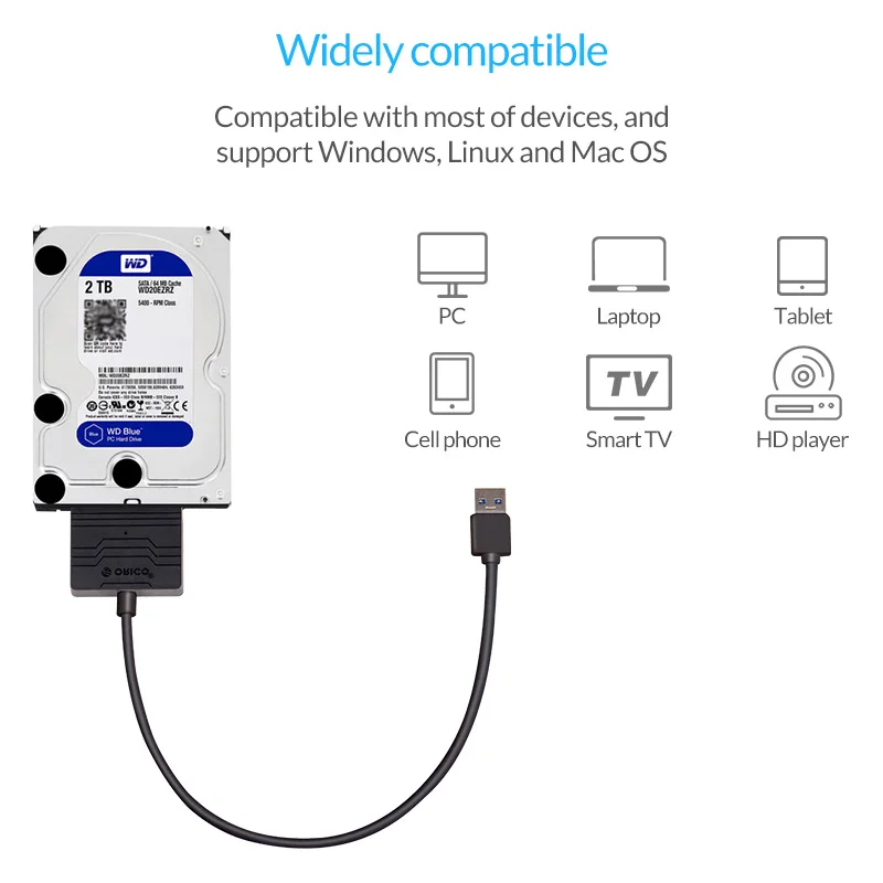 ORICO 27uts SATA адаптер USB3.0 для Жесткий диск SSD Кабель-адаптер конвертер супер Скорость