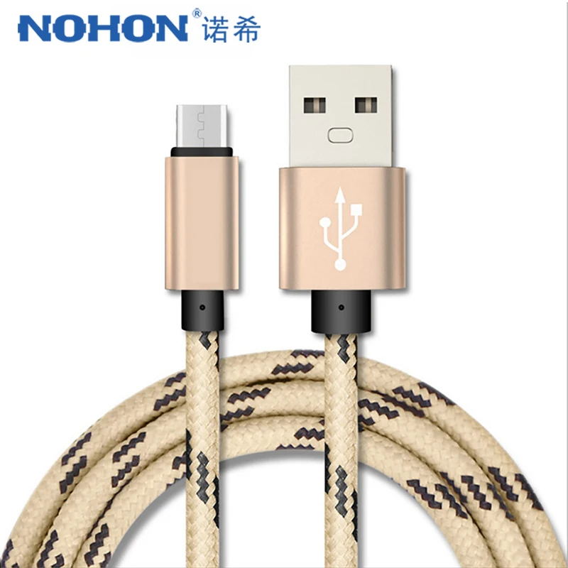 NOHON 2.4A нейлоновый Micro USB кабель для зарядки Android Samsung Galaxy S7 S6 Edge Huawei Xiaomi mi 4 кабели