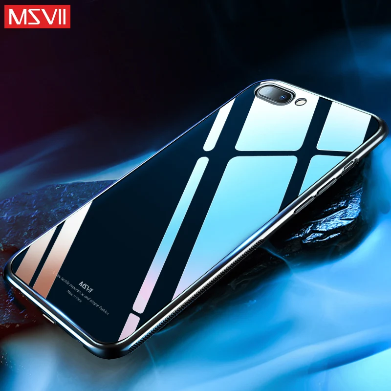 Msvii закаленное стекло чехол для iPhone 7 8 мягкий силиконовый край антидетонационный