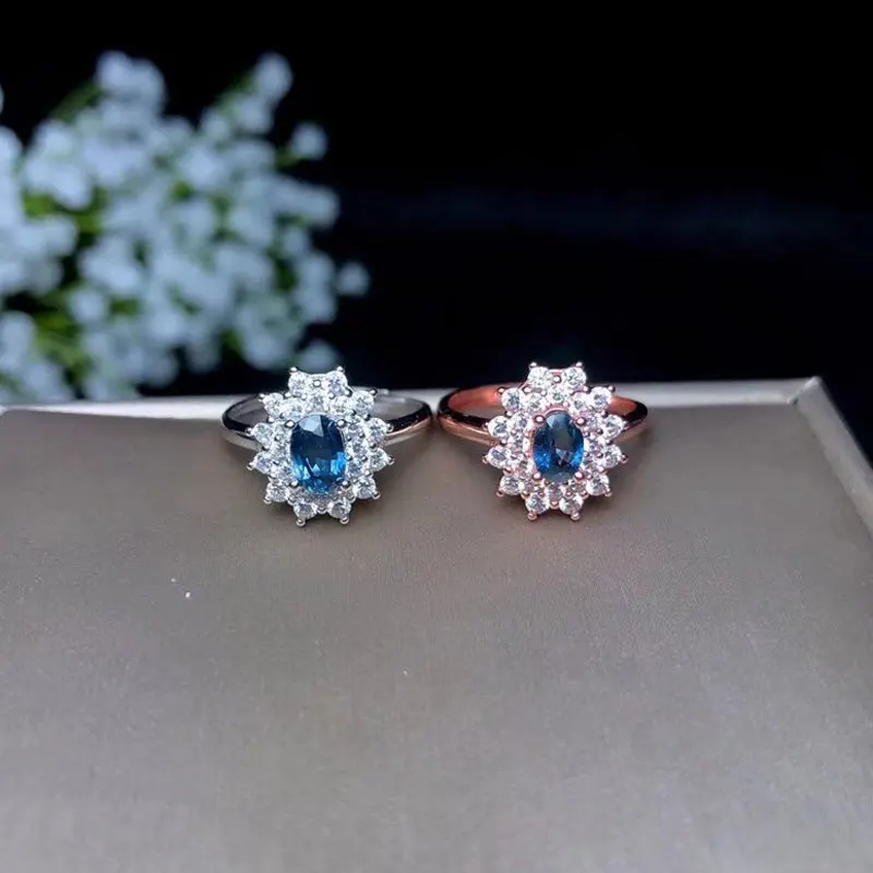 Ювелирные изделия colife натуральный сапфир кольцо для помолвки 0.5ct серебряное кольцо с сапфиром Твердые 925 серебряный Сапфир ювелирные изделия
