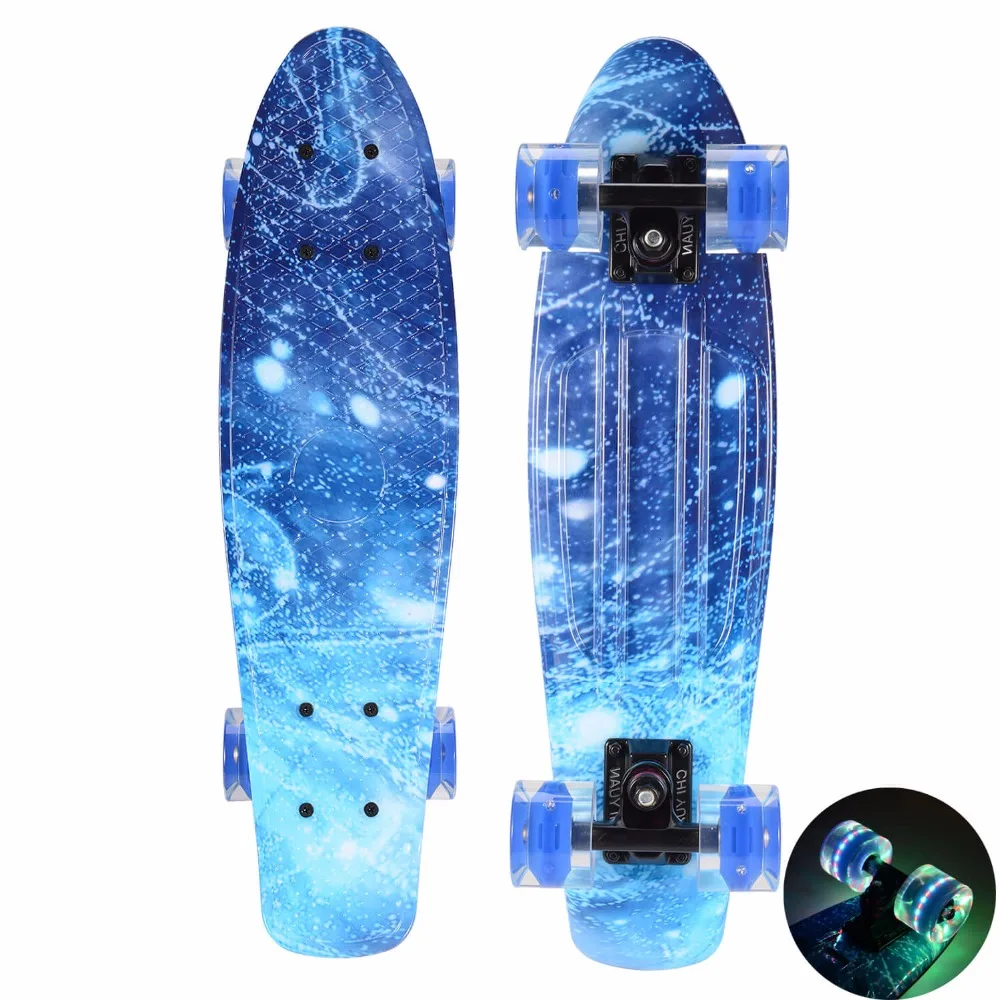Космическая Galaxy Penny Board Mini Cruiser Пластиковый Скейтборд 22 &quotX 6&quot ретро Лонгборд