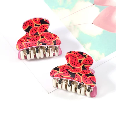 HYC239-A-1 Цветок леопардовые пятна фрукты акриловые Для женщин заколки для волос волосы струбцины девушка Заколки для волос когти Make up прическа инструмент для укладки волос - Цвет: HYC239-A-1