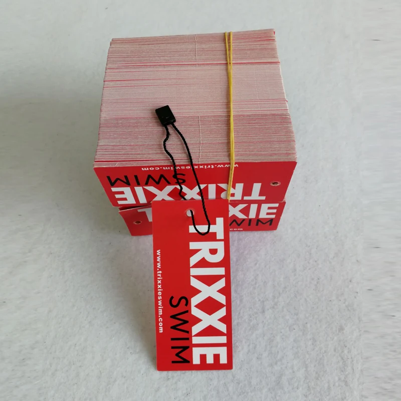 

Red Printing Hang Tag With Cord For Swimwear