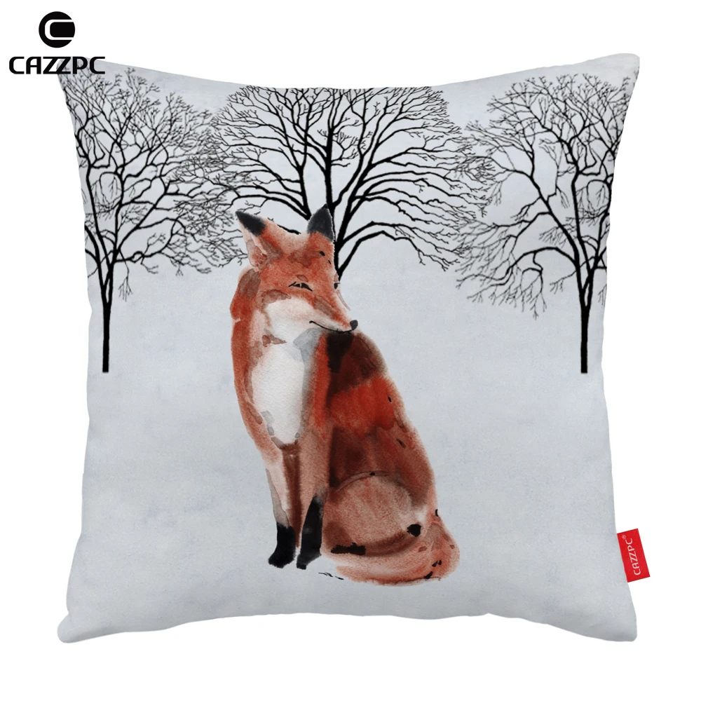 Зимний лес кролик Лось лиса волк печати чехол для декоративной подушки Чехлы