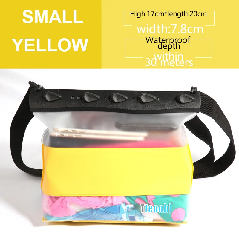 YELLOW SMALL TteooBL 30 м ПВХ водонепроницаемая поясная сумка подводная Летняя Пляжная сумка прозрачные поясные сумки для серфинга маска для подводного плавания Дайвинг подводное плавание - Цвет: YELLOW SMALL