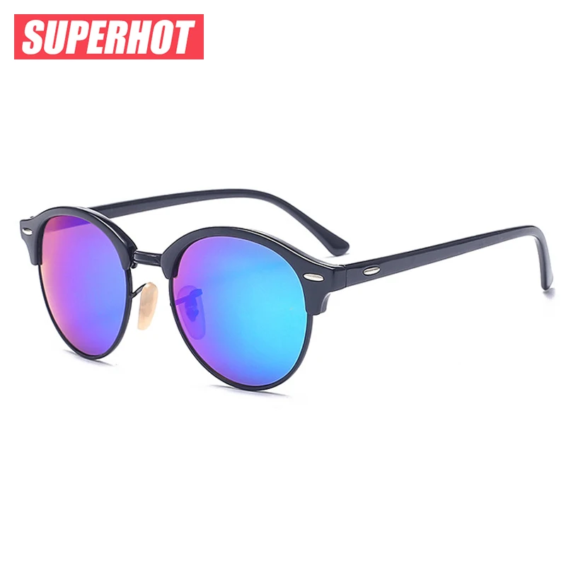 Супермодные Круглые Солнцезащитные очки для мужчин и женщин солнцезащитные gafas