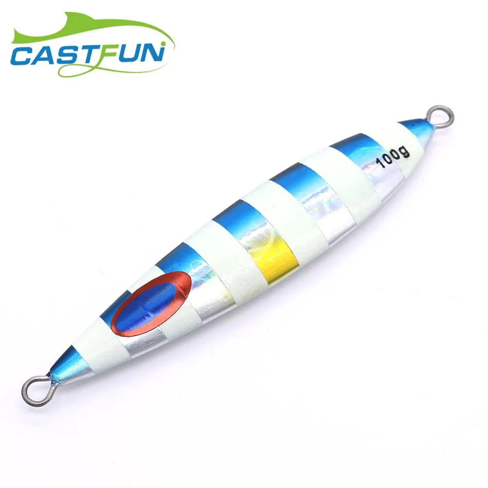 CASTFUN Асимметричный джиг медленного типа, 40 г, 60 г, 80 г, 100 г, 150 г, 200 г, медленный джиг, металлические Джиги для морской рыбалки