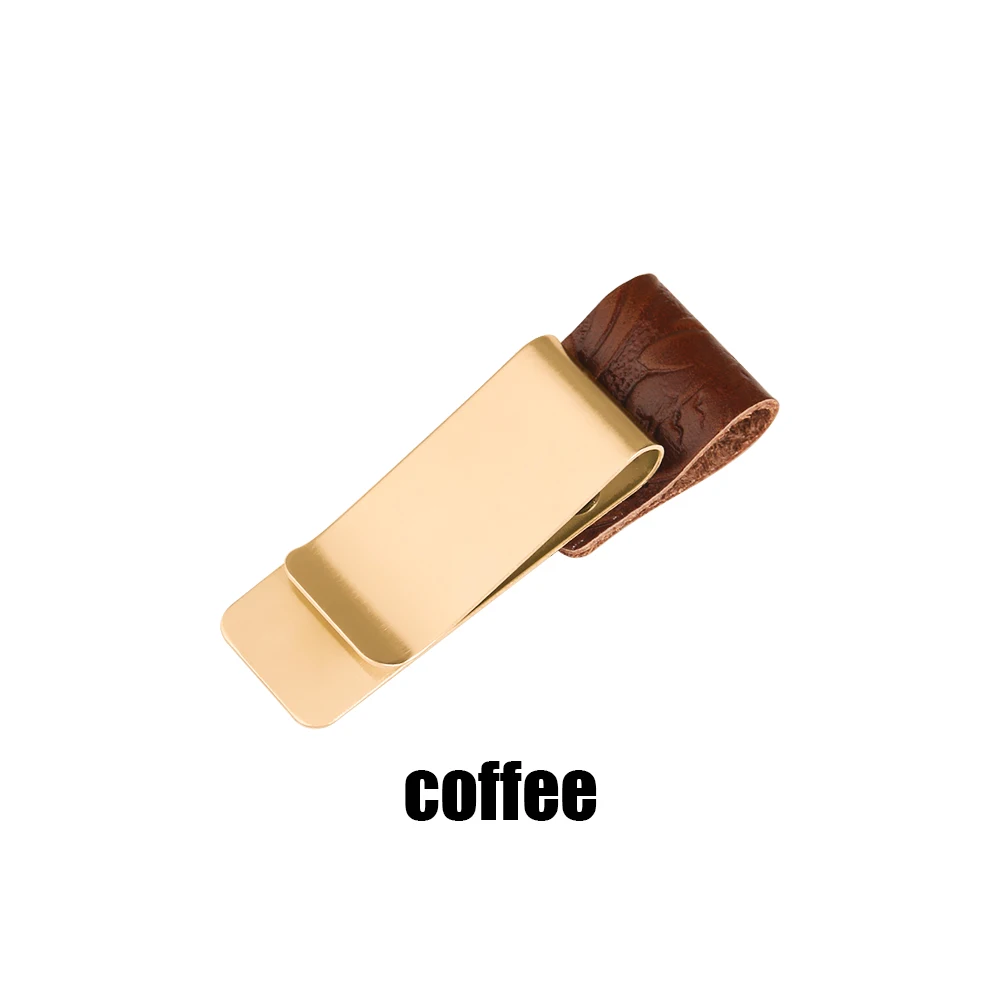 Style2 coffee 1 шт. металлический кожаный латунный лист клипса для заметок самостоятельно пенал для ручек, клеевой зажим для ноутбука школа планирования и канцелярские принадлежности - Цвет: Style2 coffee