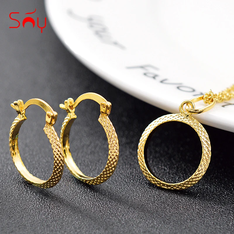 Sunny Jewelry Классический Медный набор украшений для женщин серьги ожерелье подвеска