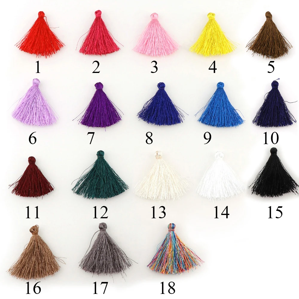30Pcs 43mm Color Mini Tassel Fringe Pendant DIY Material Party Cords Trim Garments Curtains Jewelry Decor Tassels Lace | Дом и сад