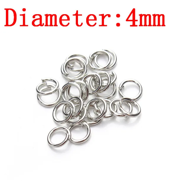 Rhodium 4mm LOULEUR 200 шт./лот розового цвета: золотистый, серебристый цвет открыт соединительные кольца 3/4/5/6/7/8/10 мм Разделение кольца Разъемы для ювелирных изделий, украшения своими руками - Цвет: Rhodium 4mm
