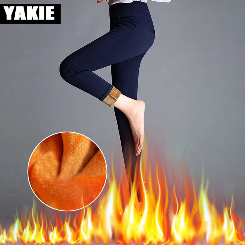 4XL Plus size Women's Winter Pencil Pants Warm Thick Size Casual Elastic Female high waist for Women pantalon mujer | Женская одежда