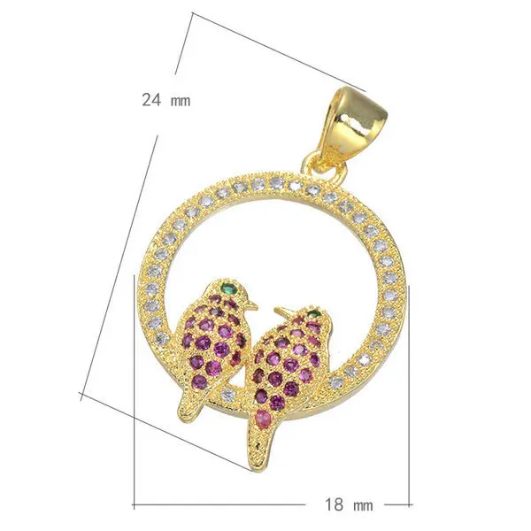 Модные женские ювелирные изделия с птицами кулон микро проложить Циркон