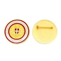factory custom high quality round badge cheap custom metal badges plating gold with enamel color pin