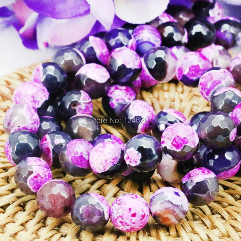 Бижутерия разноцветные Ониксовые бусины розовые и черные круглые сделай сам