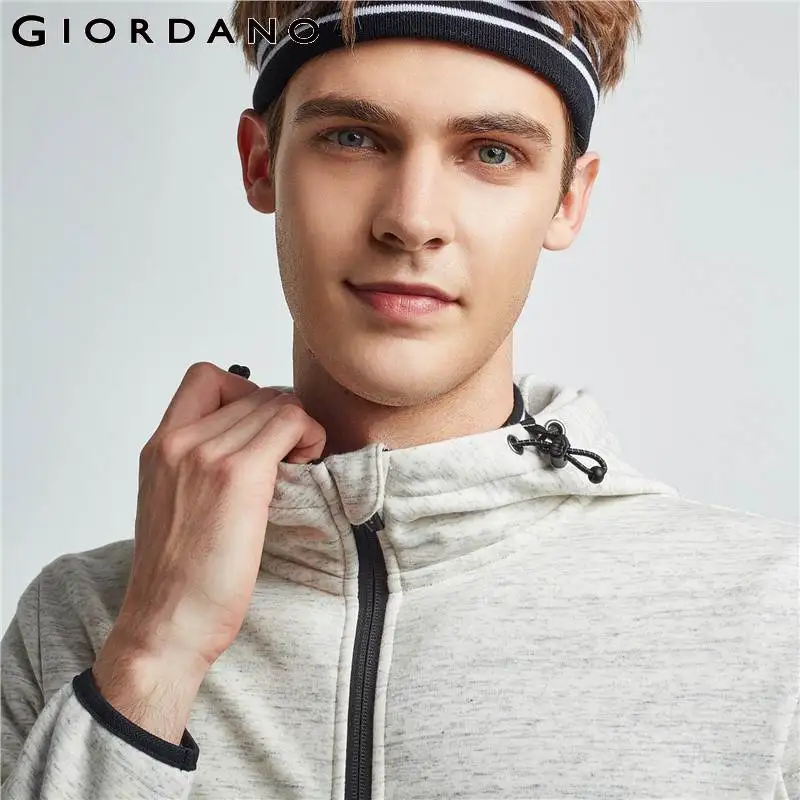 Мужская куртка из флиса с капюшоном Giordano ветрозащитная флисовой подкладкой и на