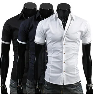 Free shipping Burst models 2014 Men Personalized Hit color Chidori fine grid Fashion Short Sleeve Shirt Tide |