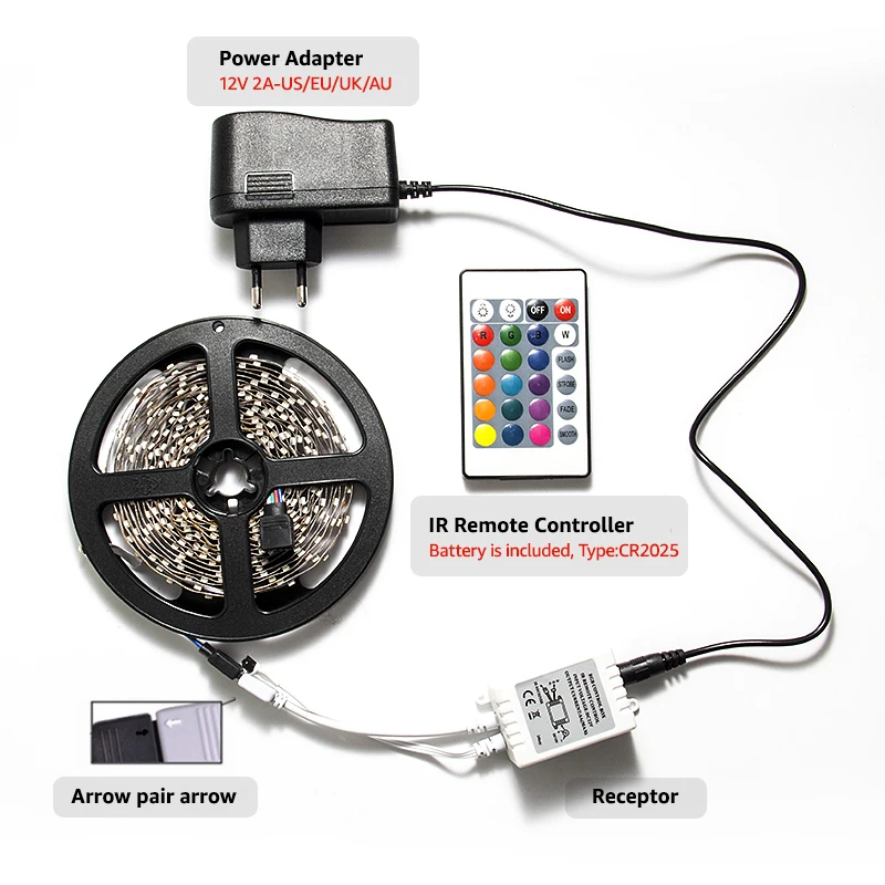 Светодиодная лента Goodland RGB 2835 SMD 5 м 300 светодиодов гибкая световая ИК-пульт