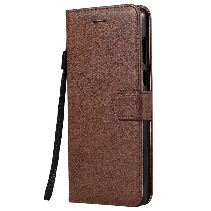 Brown Роскошный простой однотонный чехол для huawei P20 P9 Y6 II Pro Y9 Y5 Nova Lite 2 3e слот для карт Fundas милый чехол для телефона P06Z - Цвет: Brown