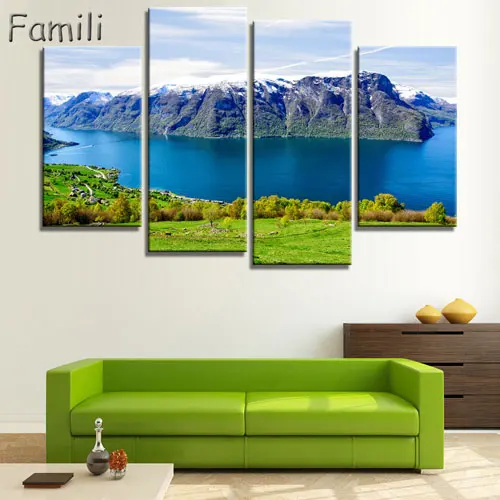 Настенный плакат Современный домашний декор гостиная 4 шт. Северное освещение