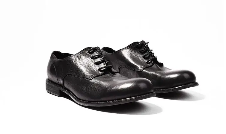 Lace-Up Men's Oxford Genuine Leather Men Dress Shoes Vintage Handmade Japanese Style Toes-Spring Gradient Casual Wedding | Обувь