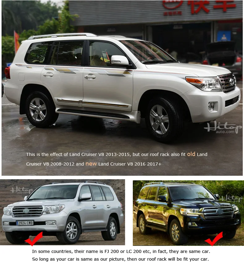 Багажник на крышу, багажник на крышу для Toyota Land Cruiser 200 V8 LC 200 LC200 FJ 2008-, HOLITOP-5years опыта внедорожника