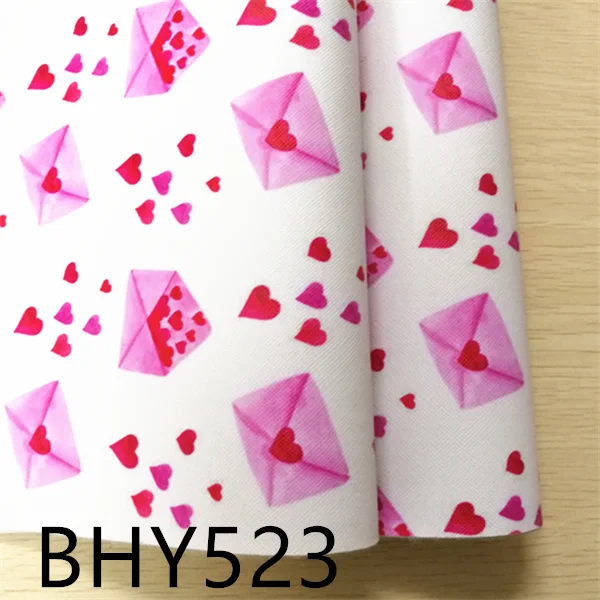 BHY523 1 шт./7,6*12 дюймов мультфильм печати кожа viny ткань BHY517 - Цвет: BHY523