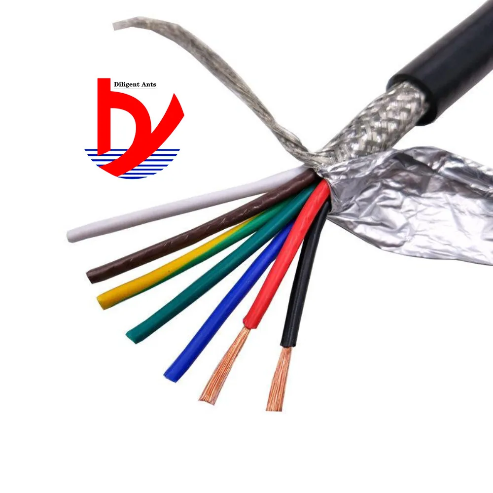 Слойной обмоткой стекловолокном 18AWG 0.75mm2 мульти-защищаемый сердечник кабеля RVVP 2/3/4/5/6/7/8/10/12/14/16/20/24 анти-помех линии управления signa