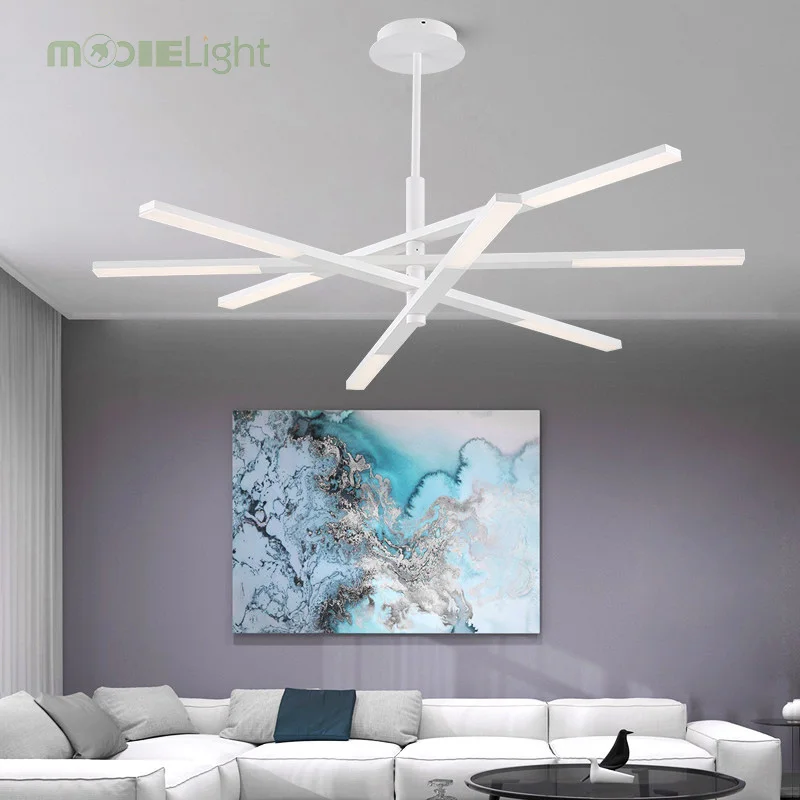 Белый/черный современный светодиодный подвесной светильник для гостиной