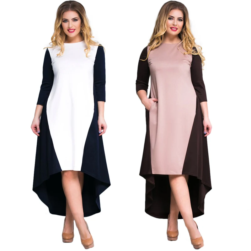 Женское платье большого размера коричневое длинное А силуэта Повседневное 5XL 6XL