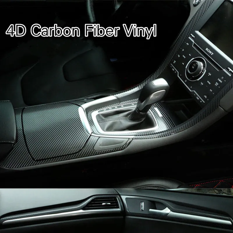 60 см x 10 4D углеродное волокно виниловая Автомобильная оберточная пленка рулон