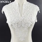 1 шт., белая и черная вышивка, Цветочная кружевная ткань для горловины, кружевная ткань для воротника сделай сам