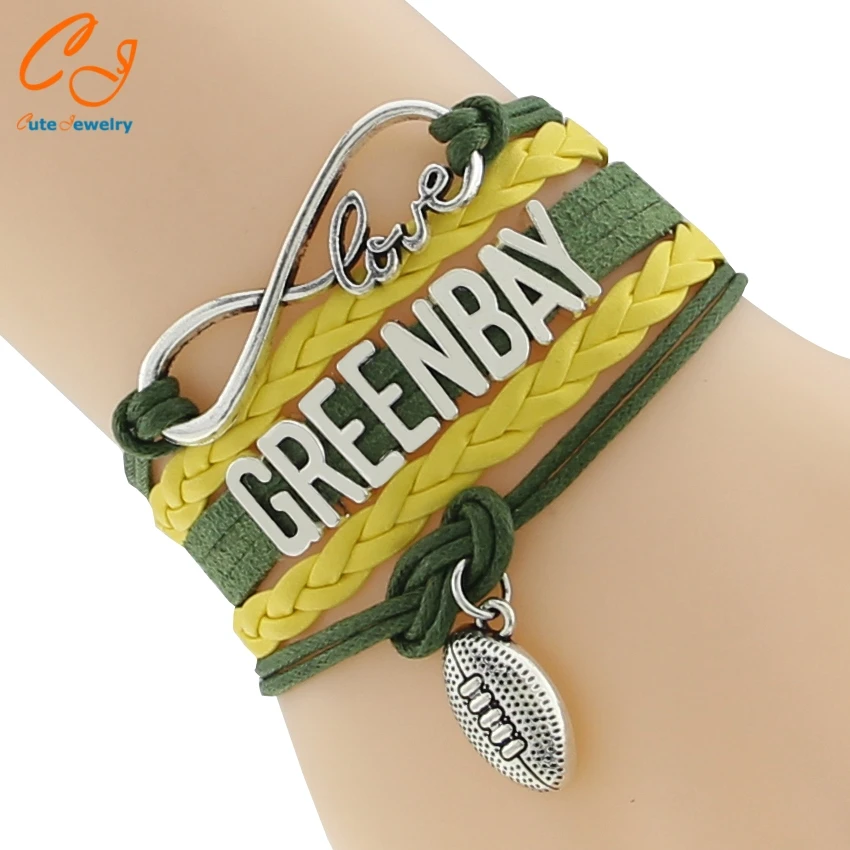 3 шт красивые кожаные браслеты Greenbay с буквенным принтом динамические на цепочке