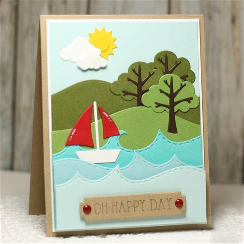 Eastshape Sailboat штампы для резки металла Новые Ремесленные рамы 2019 изготовления карт